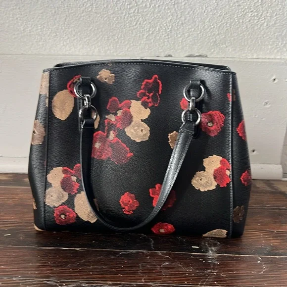 Coach Handbag Purse Leather Floral Print - Picture 4 of 7